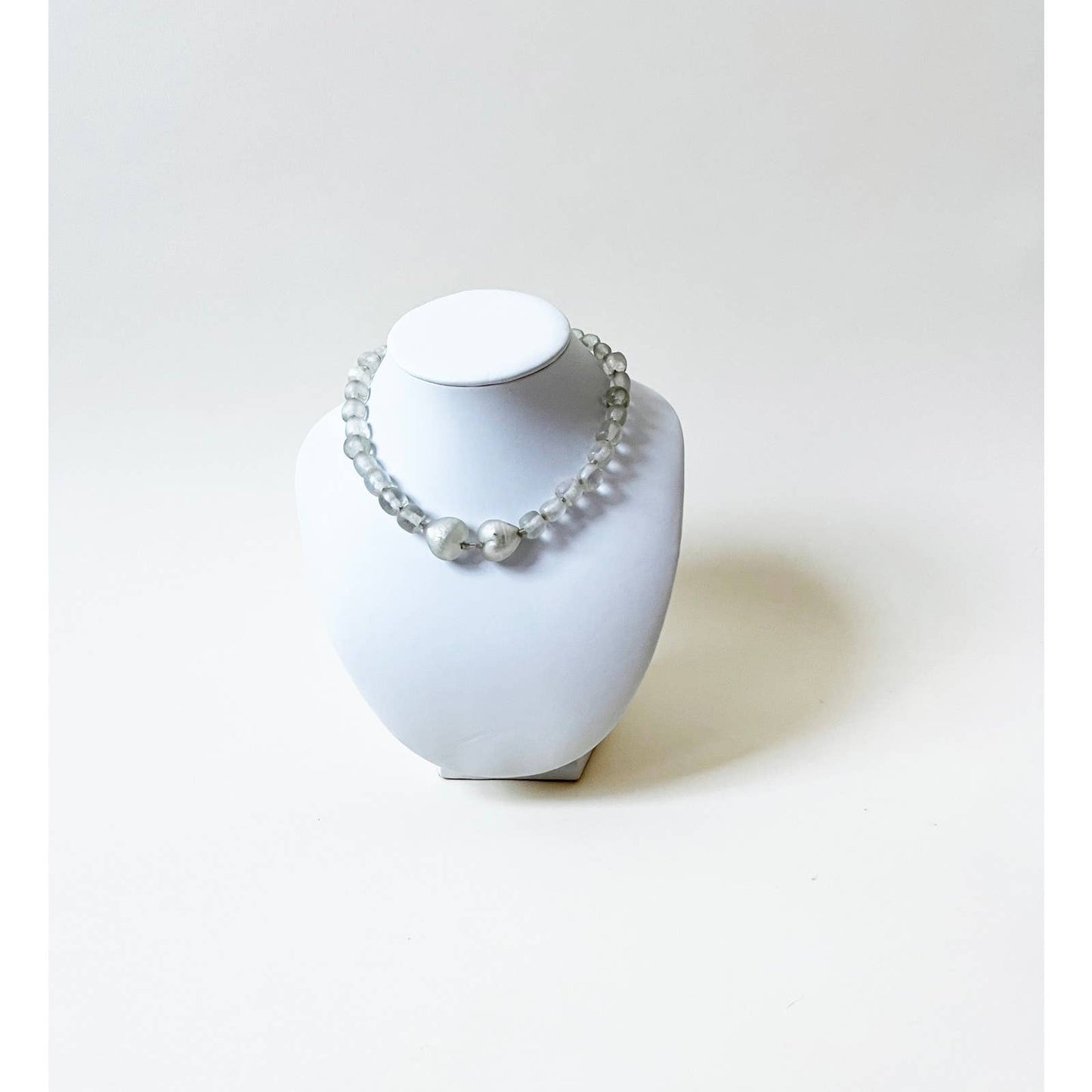 Vintage Clear Glass Beaded Choker Necklace
