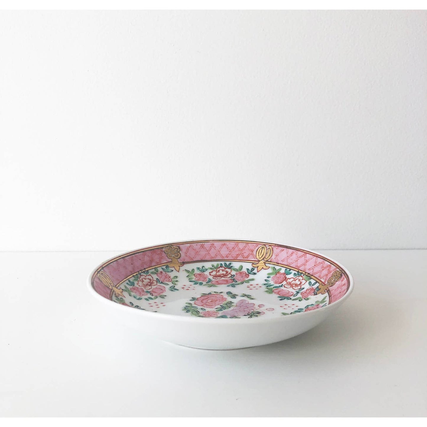 Vintage Floral Pink Decorative Ring Dish