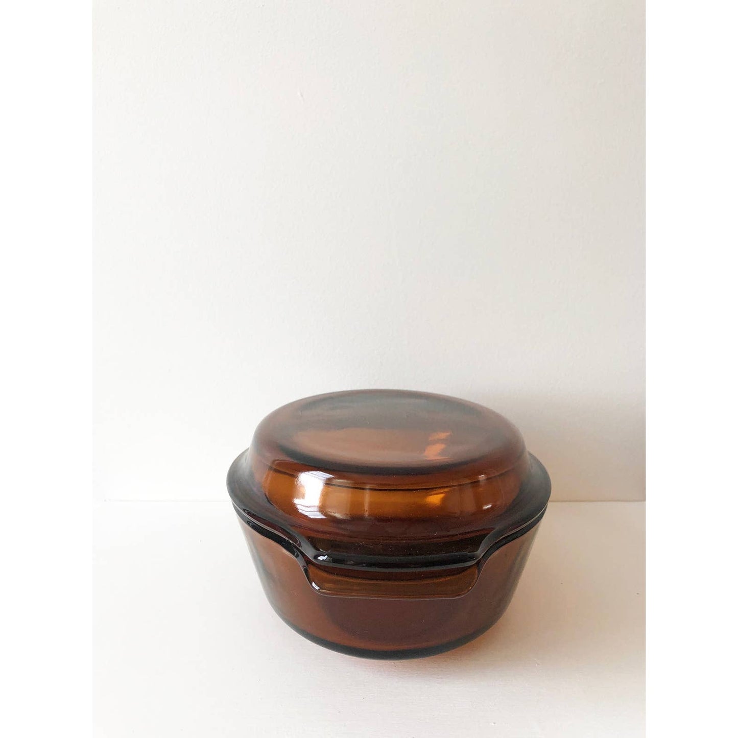 Amber Glass Oven Ware Covered Casserole