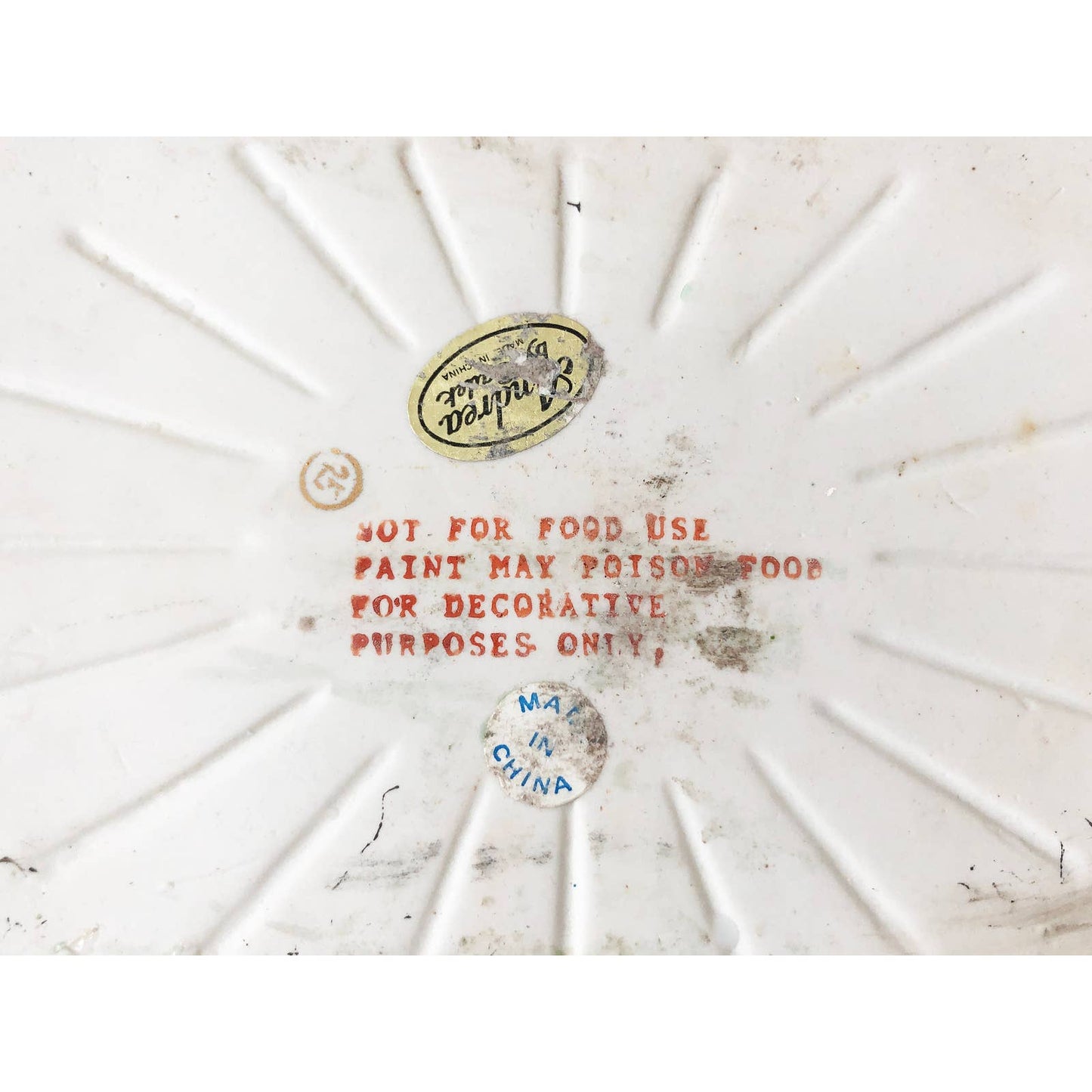 Vintage Ceramic Decorative Chinoiserie Storage Jar w/ Lid