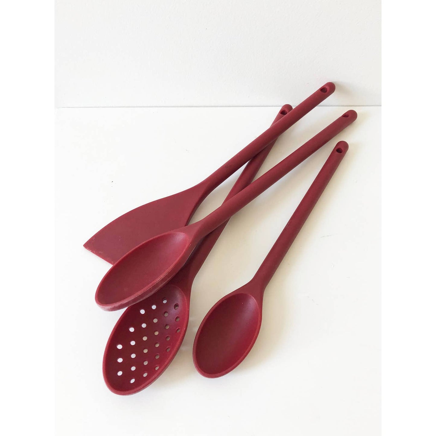 Vintage Lot of 4 Maroon Kitchen Utensils