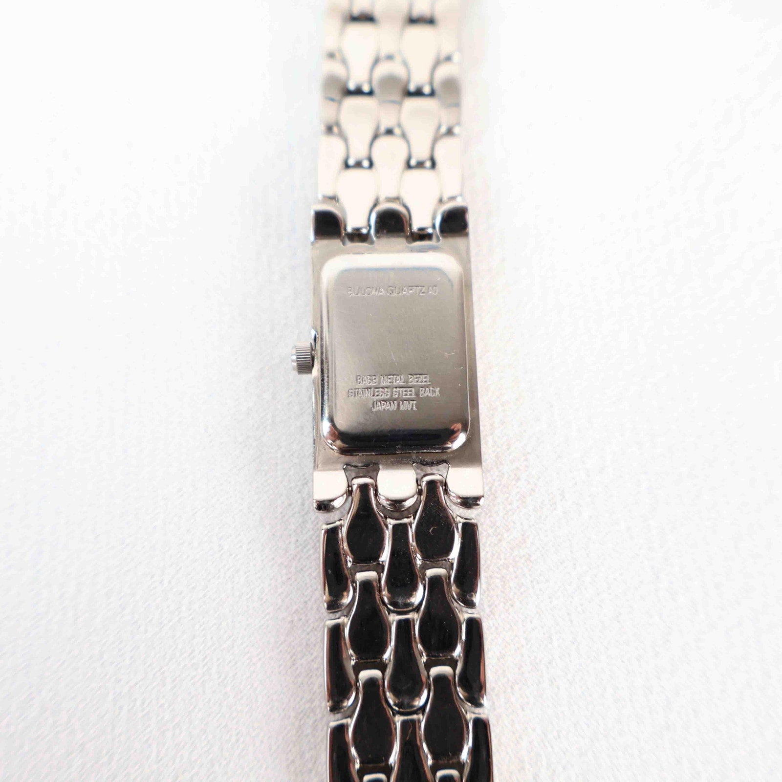 Vintage Silver Tone Bulova Watch with Rectangle Watch Face
