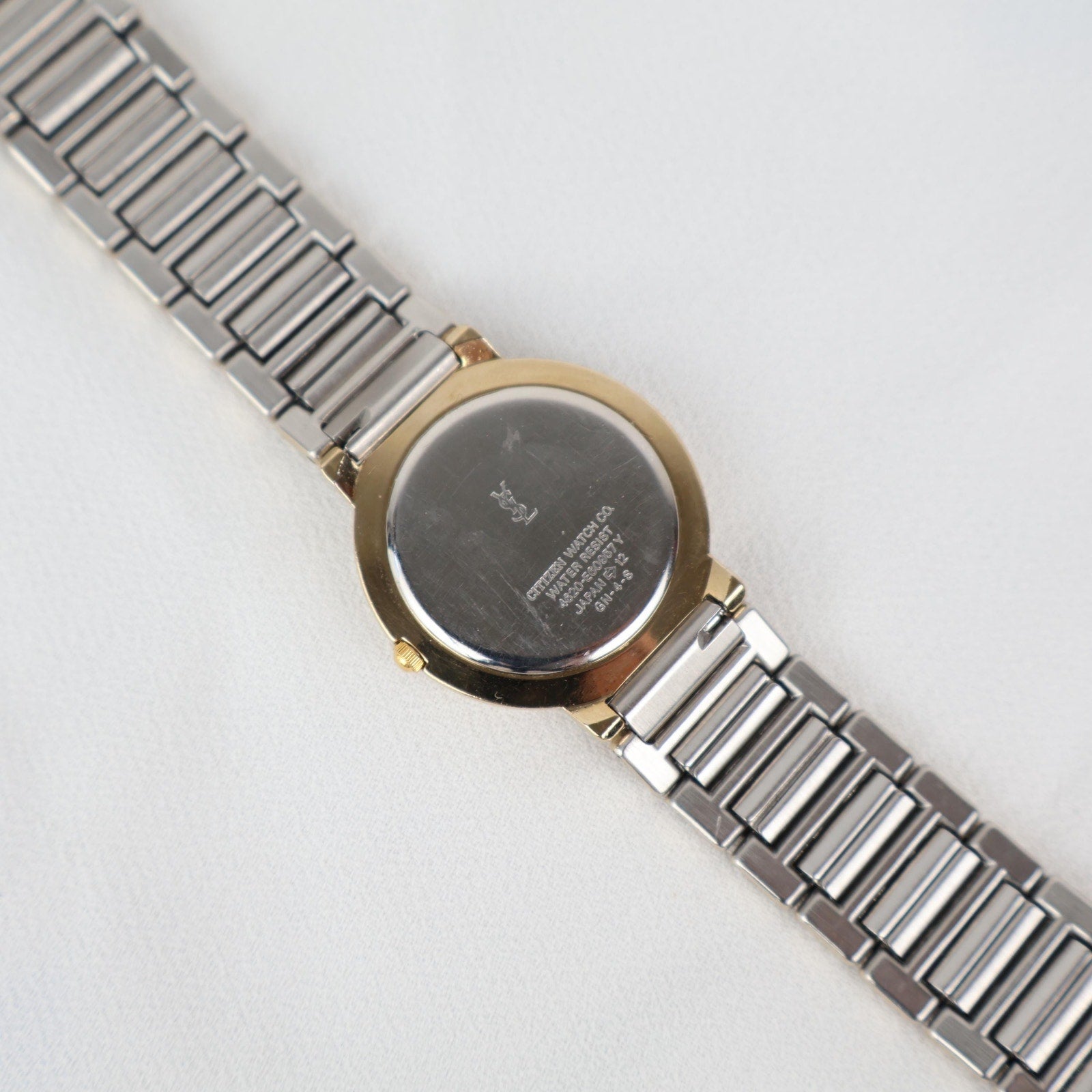 Stunning Two Tone Vintage YSL Watch with Yves Blue Face