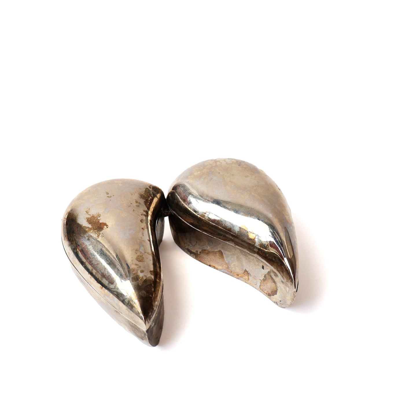 Vintage Silver Plated Split Heart Trinket Box