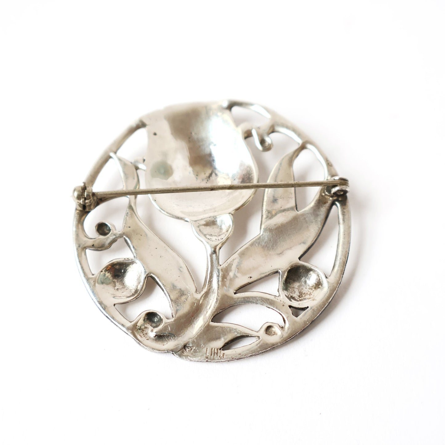 Vintage Tulip Sterling Silver Brooch