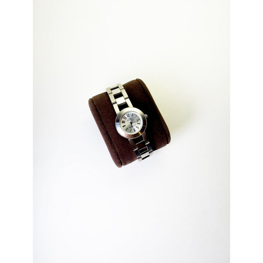 Vintage Silver Watch with Circle Facel Anne Klein II