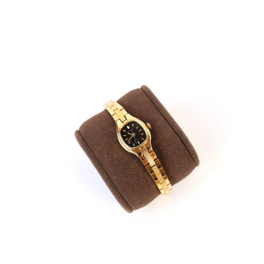 Vintage Gold Watch with Black Square Face | PULSAR