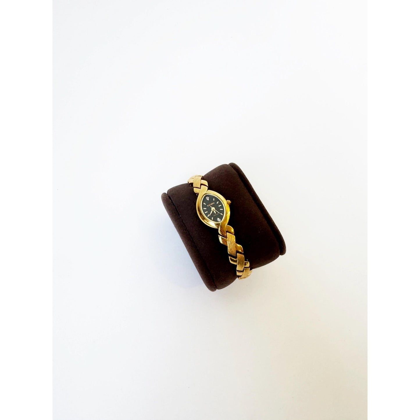 Vintage Gold Watch with Bracelet Band w/ Black Face l ELGIN