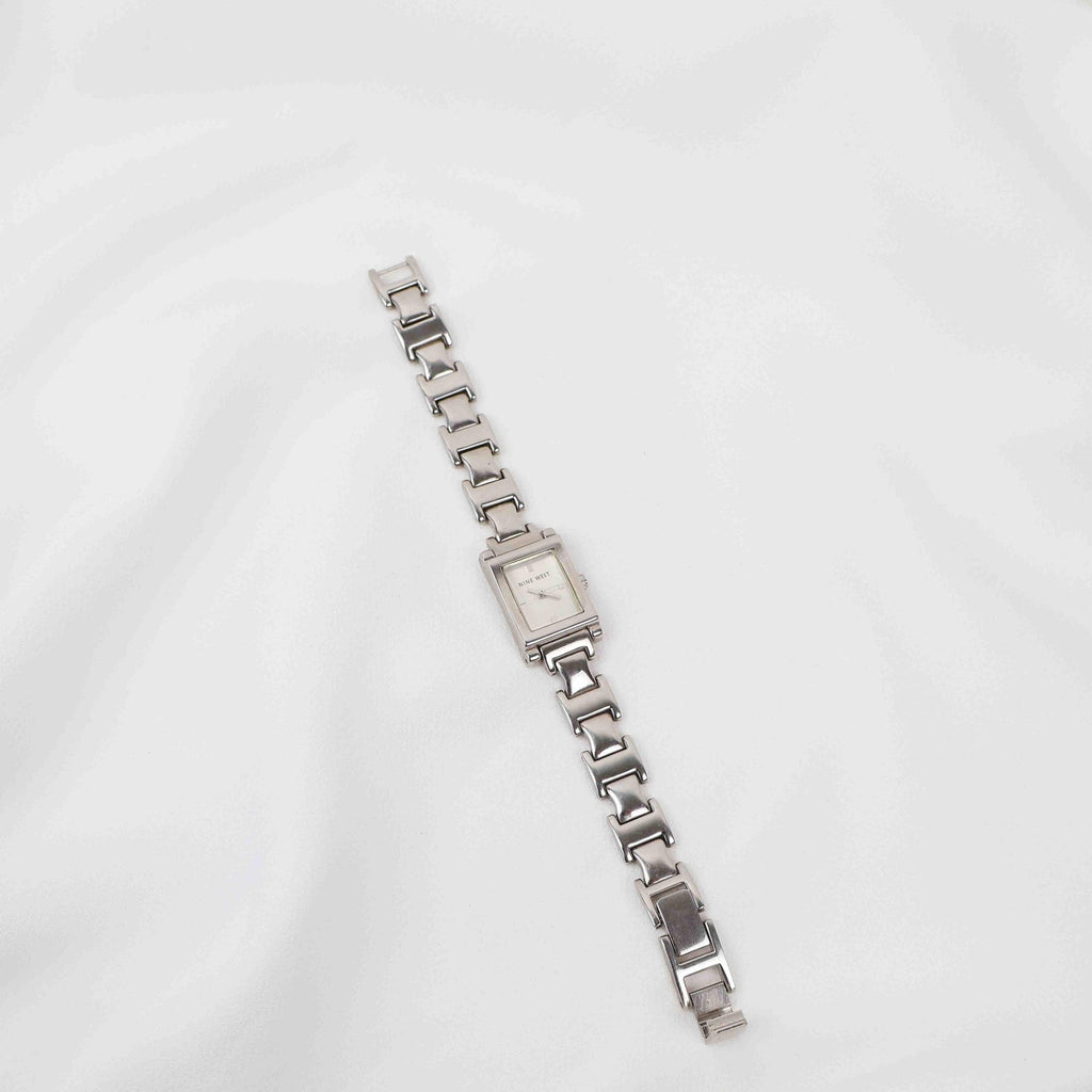 Vintage Nine West Square Face Watch – Silver Tone Bracelet (Working Battery)
