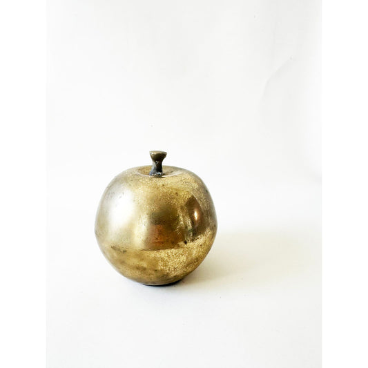 Vintage Brass Apple Paperweight