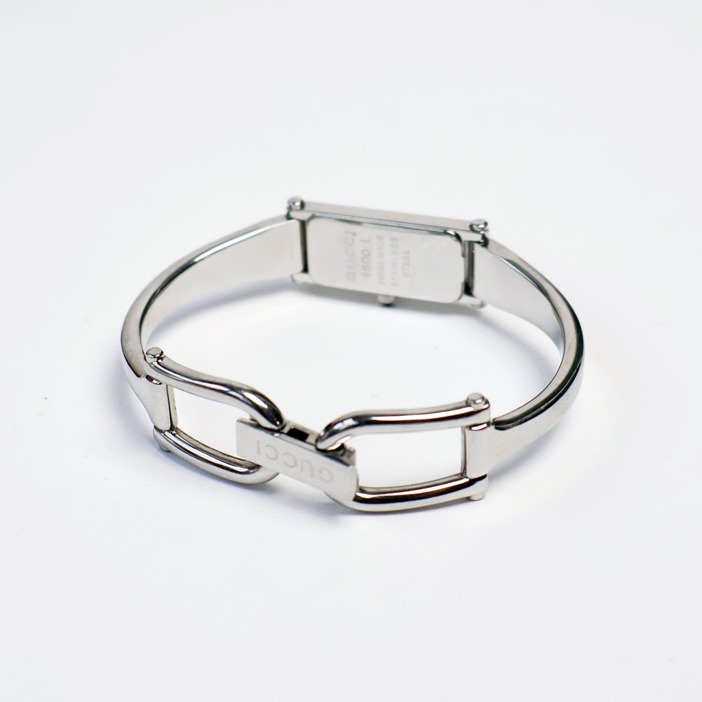 Vintage Silver 1500L Bangle Watch with Orange Face | GUCCI