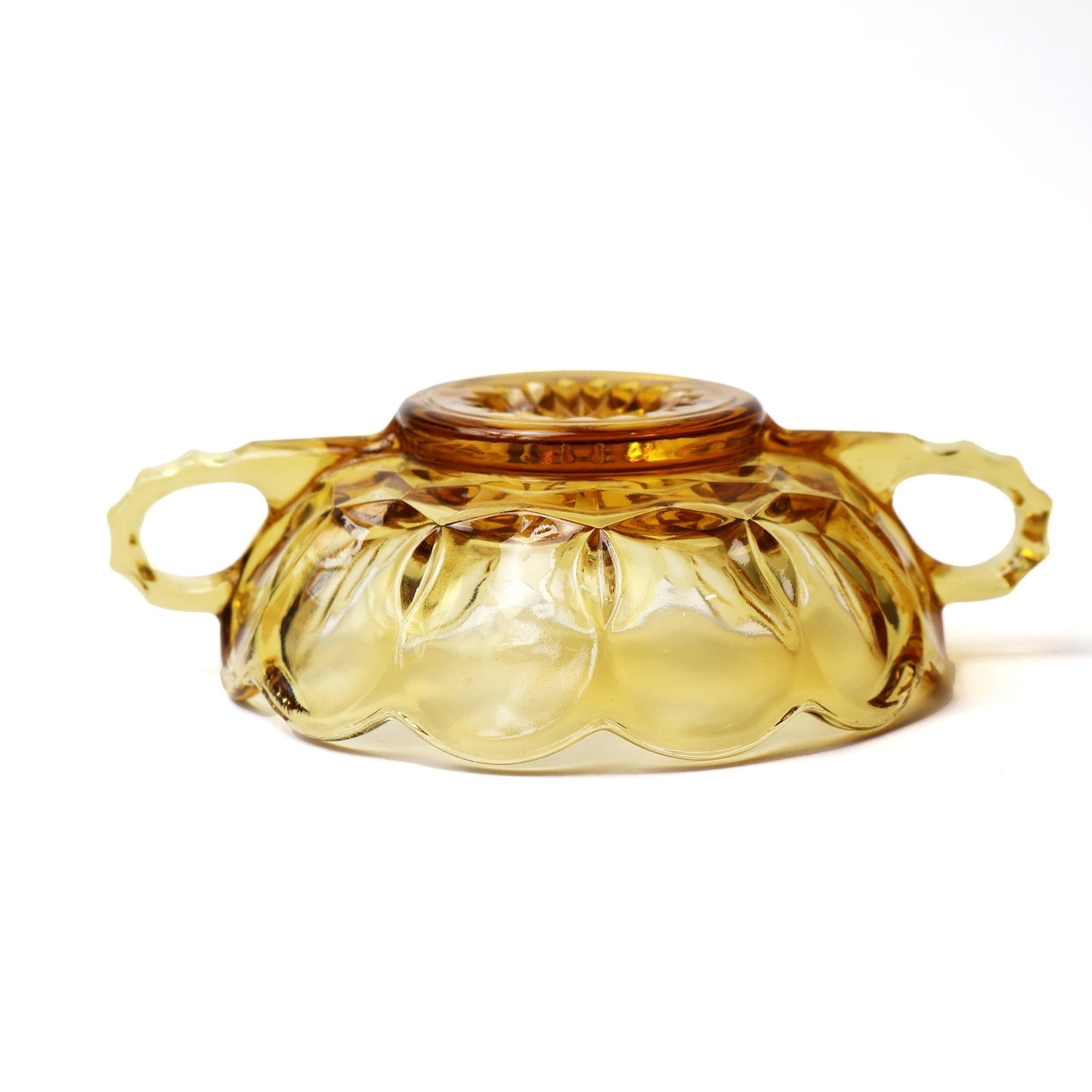 Vintage Orange Glass Ring Dish| Scalloped Edge Design Decorative Bowl
