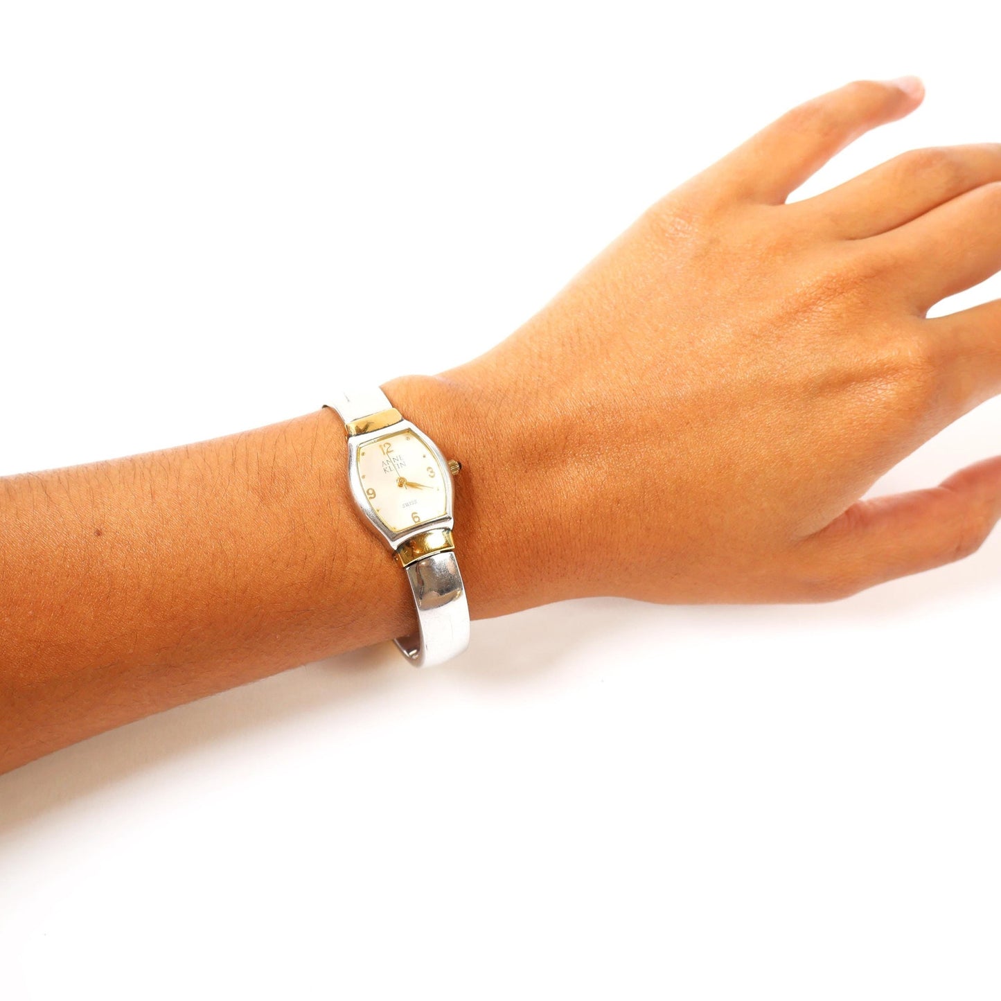 Vintage Two-Toned Watch with Metallic Face | ANNE KLEIN