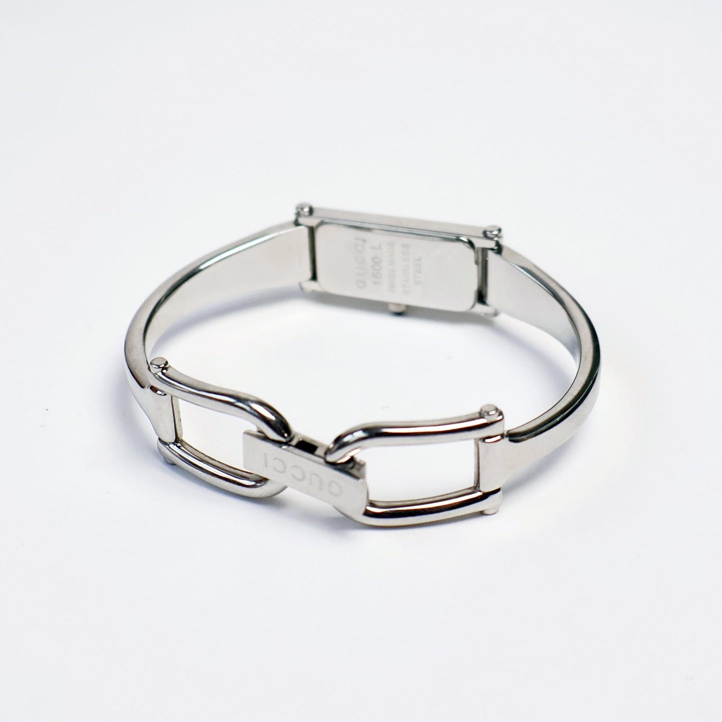 Vintage Silver 1500L Bangle Watch with Blue Face | GUCCI