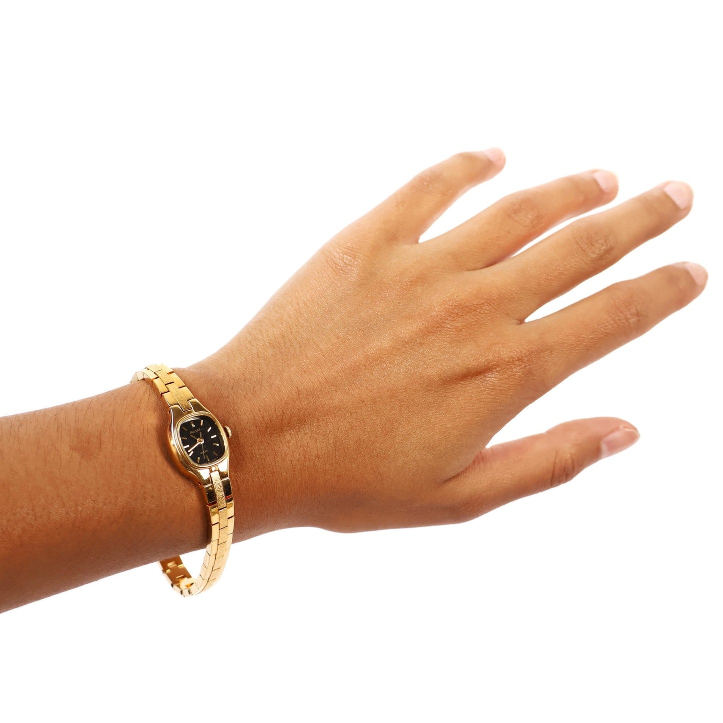 Vintage Gold Watch with Black Square Face | PULSAR