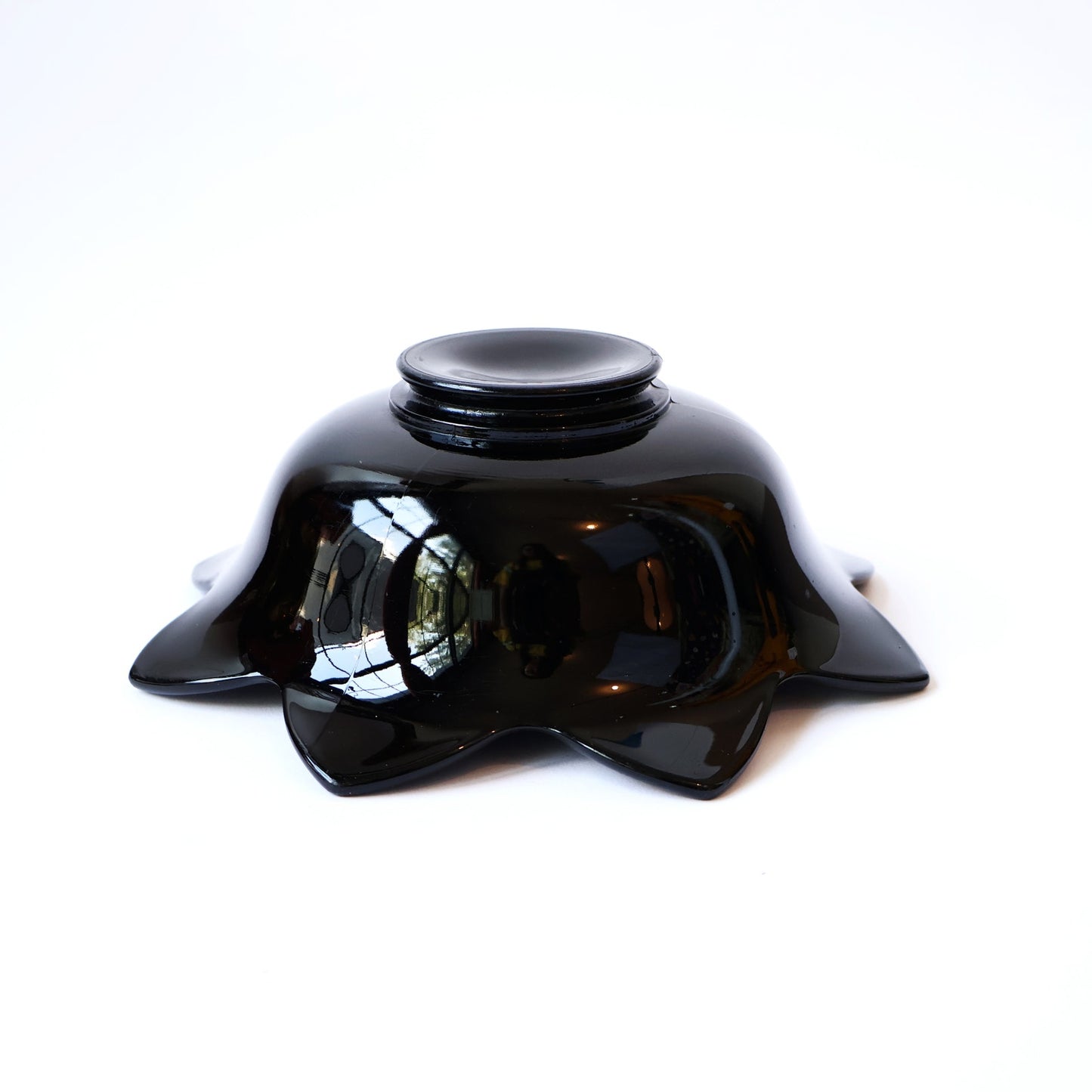 Vintage Black Petal Bowl | Modernist Fruit Bowl