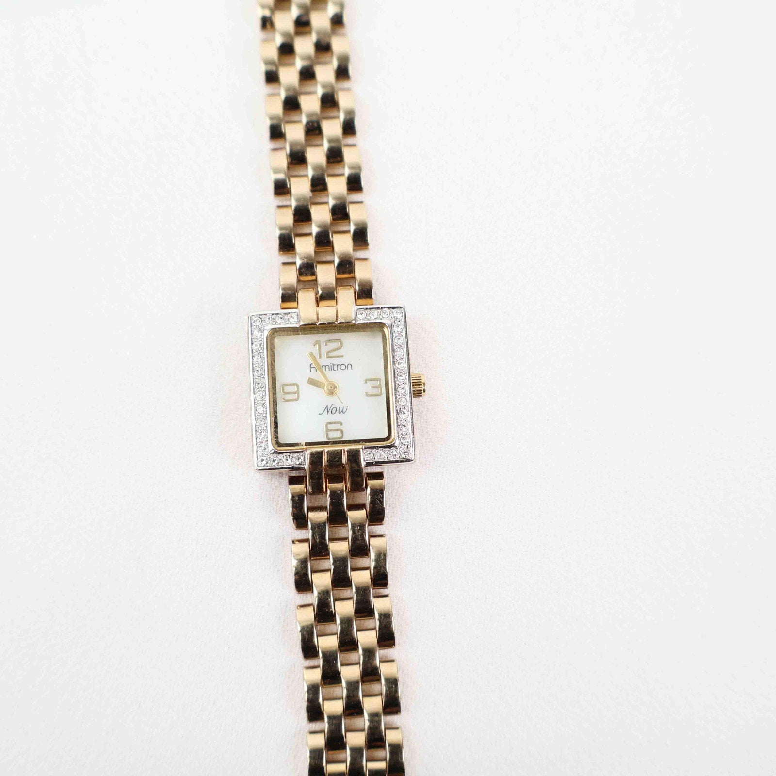Vintage Armitron Square Face Watch – Gold Tone Bracelet (Working Battery)