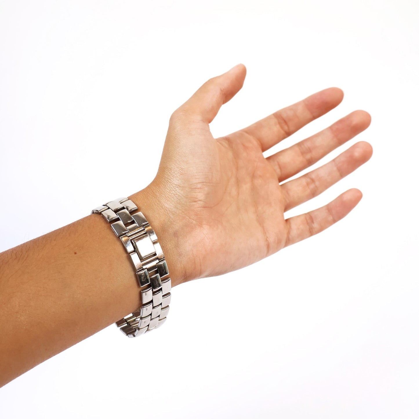 Vintage Silver Watch with Black Square Face | PULSAR