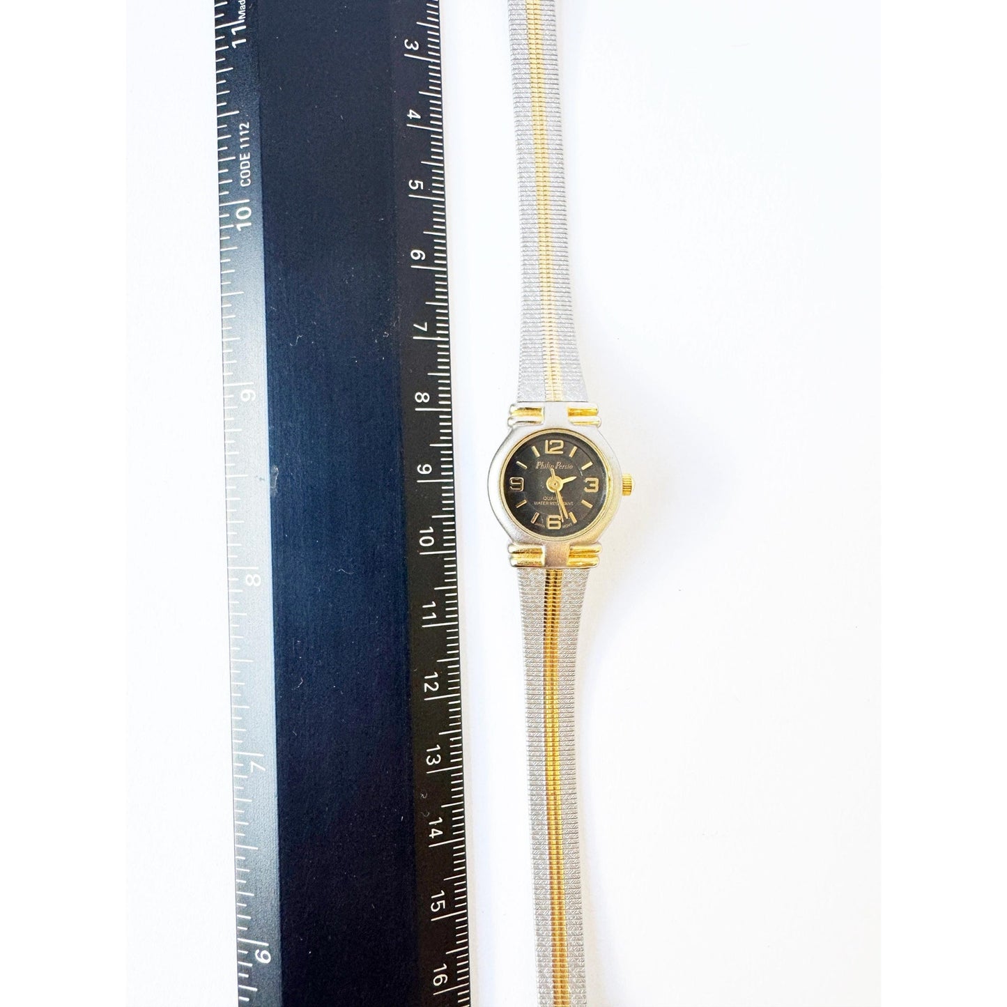 Vintage Two Toned Watch with Black Face l Philip Persio
