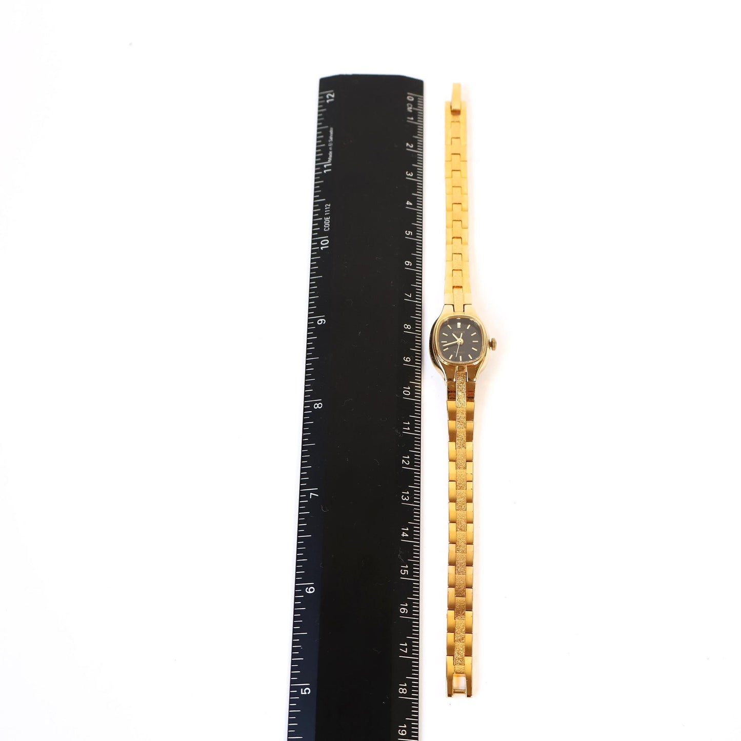 Vintage Gold Watch with Black Square Face | PULSAR