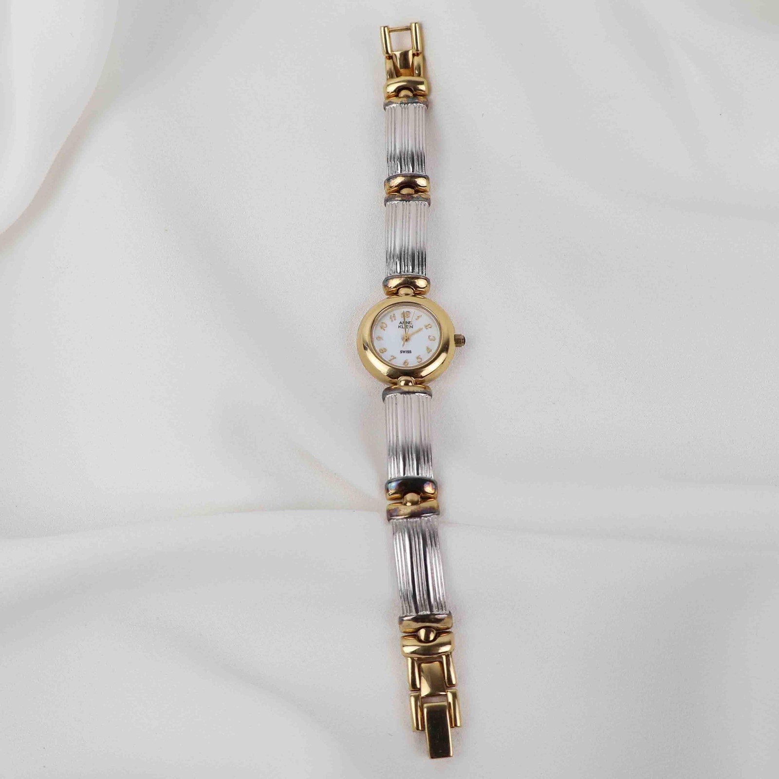 Vintage Anne Klein Round Face Watch – Two Tone Bracelet (Working Battery)
