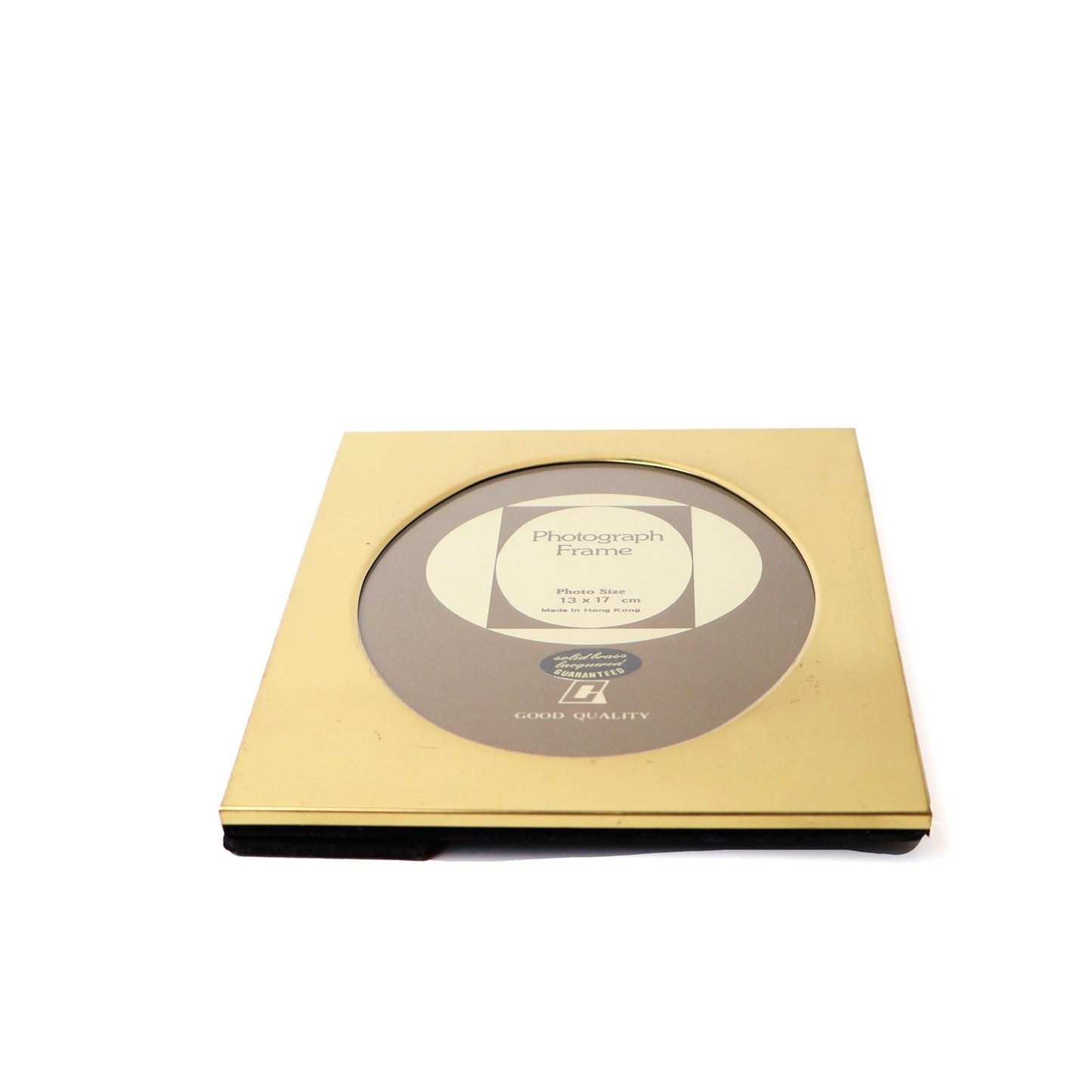 Vintage Brass 5.5" x 7.5" Picture Frame: Modernist Gold Tabletop Decor