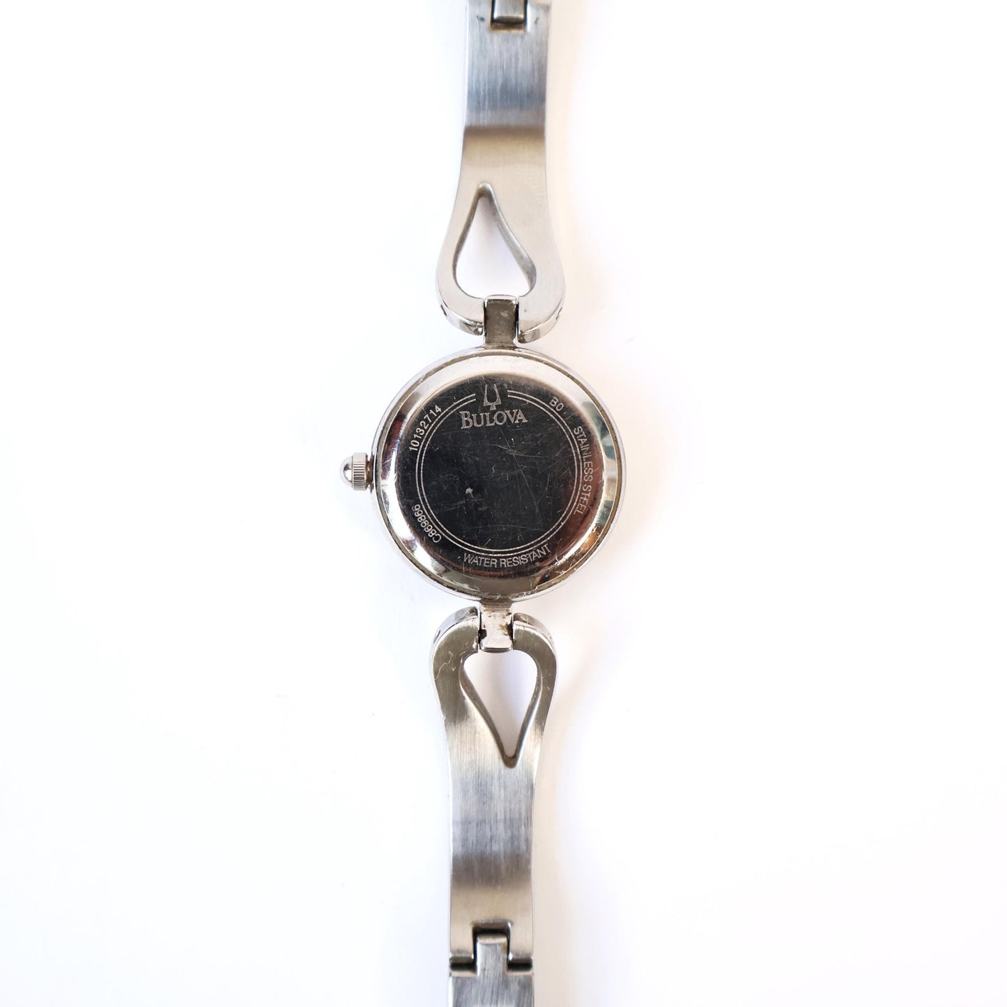 Vintage Silver Watch with White Round Face | BULOVA