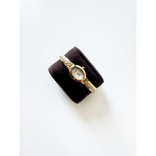 Vintage Small Gold Watch with Oval Face | Elgin