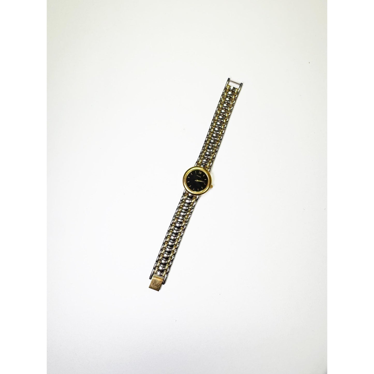 Vintage Two Tone Watch with Black Face | Pulsar