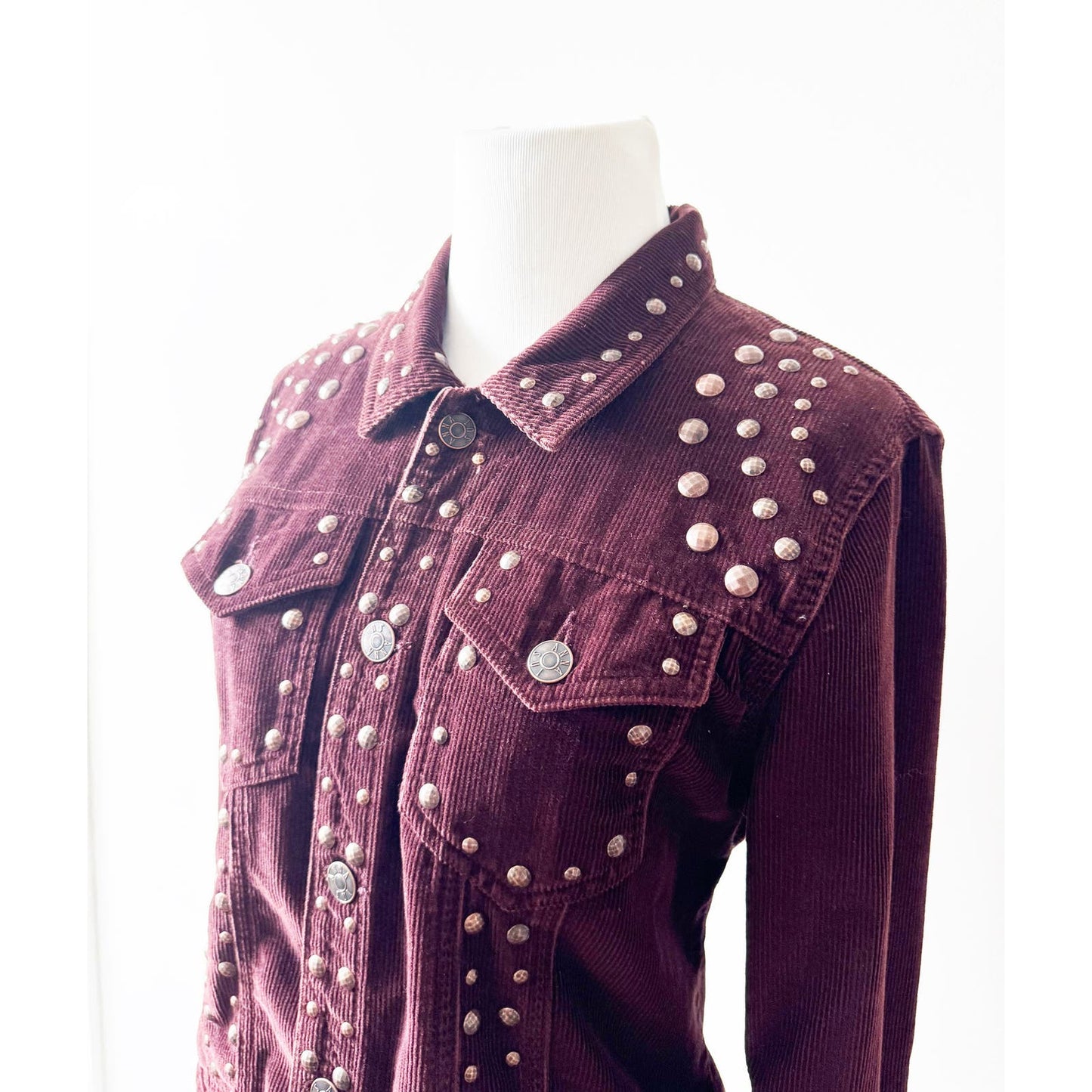 Y2k ANNA SUI Plum Corduroy Jacket with Studs | Size US 6