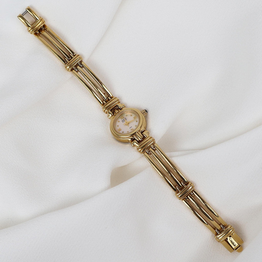 Vintage Gold Tone Anne Klein Watch with Mother of Pearl Face