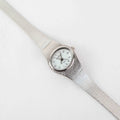 Vintage Activa Silver Tone Quartz Watch with White Face