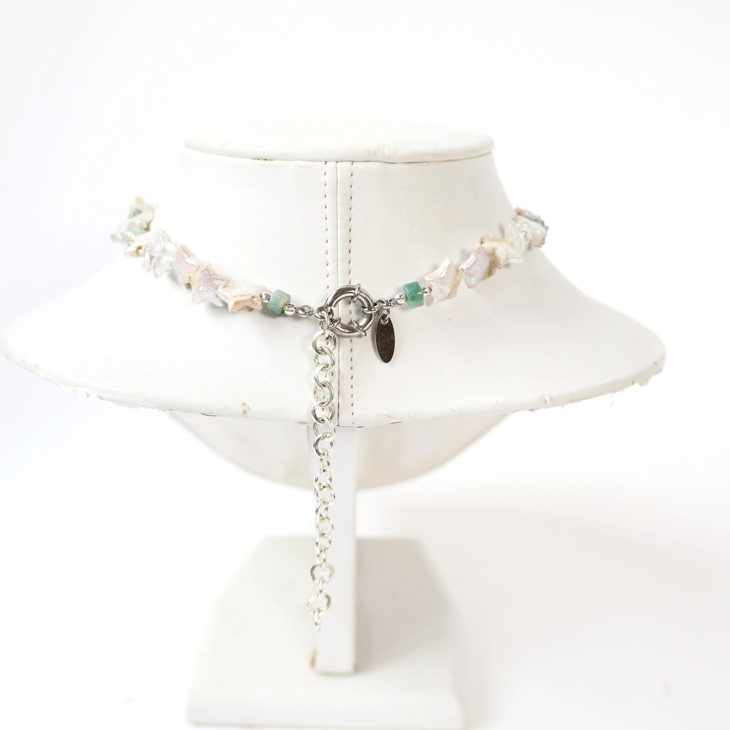 Reworked Star Pearl and Blue Crystal Choker Necklace with Vintage Watch Face (Working) | PULSAR