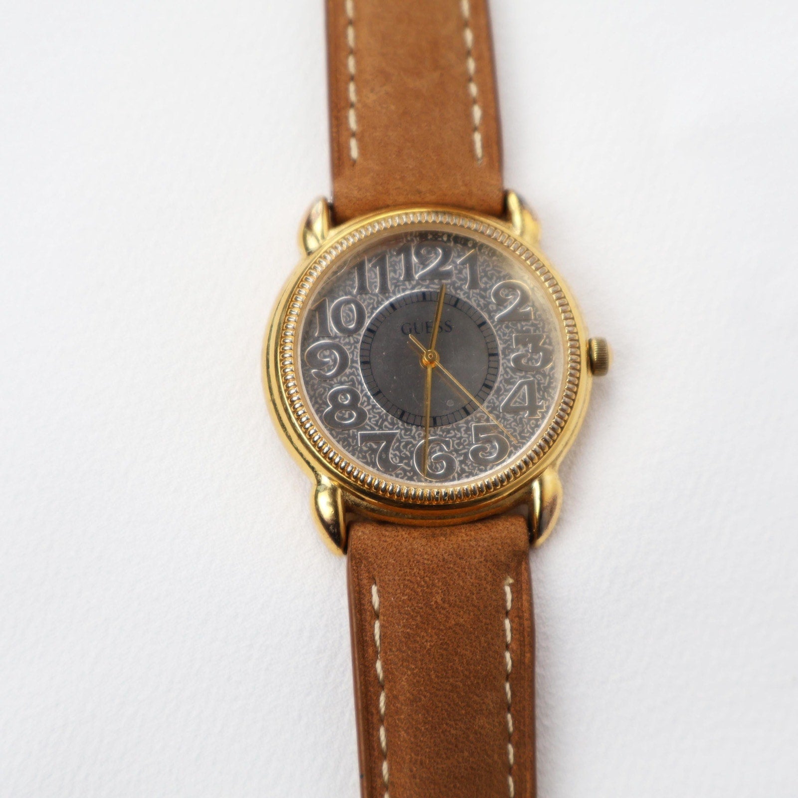 Vintage Guess Brown Leather Band Watch