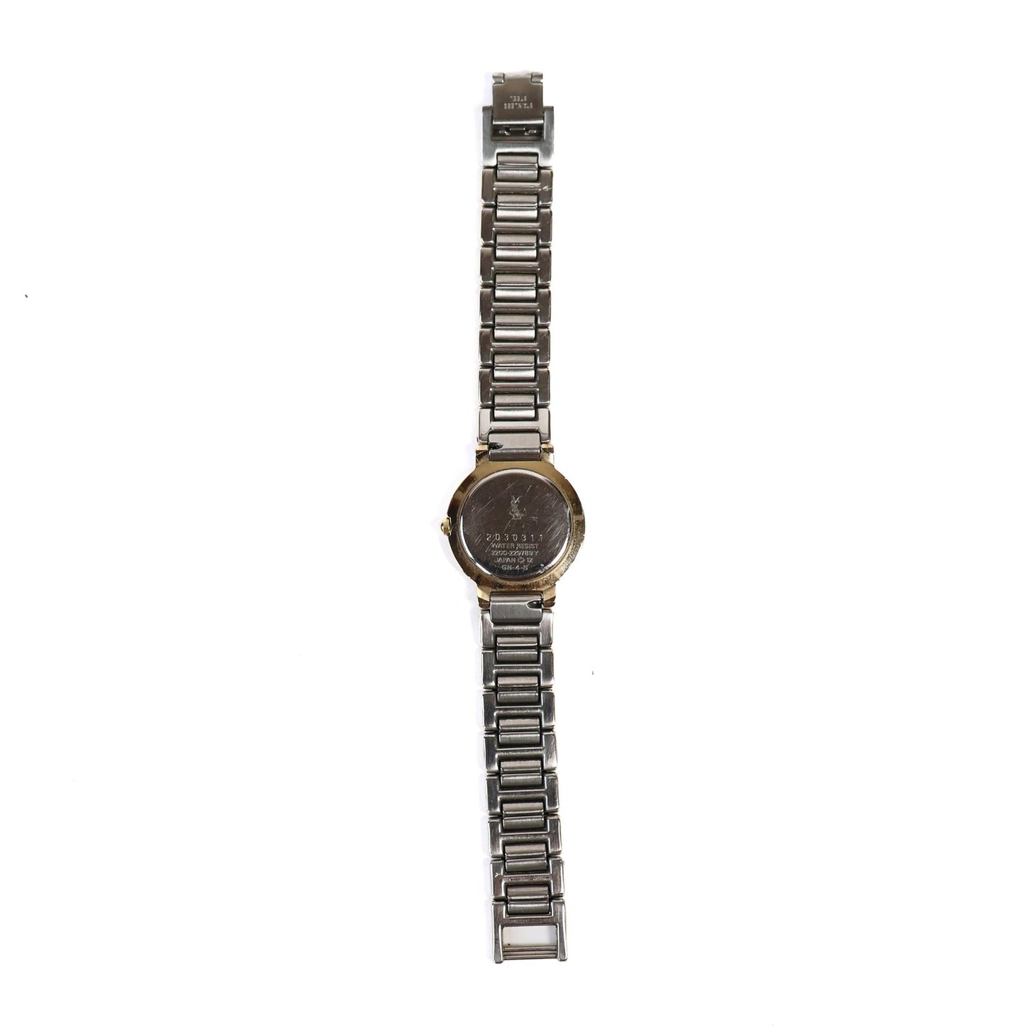 Vintage Two-Toned Watch with White Round Face | Yves Saint Laurent