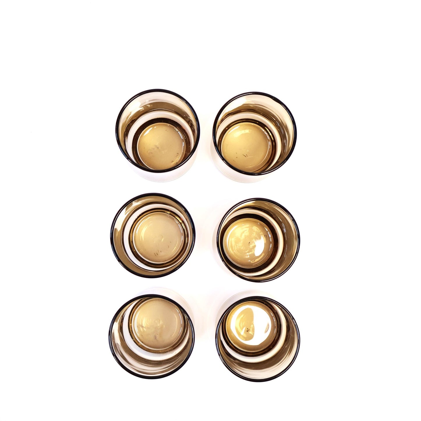 Vintage Smoke Colored Beige Glass Set