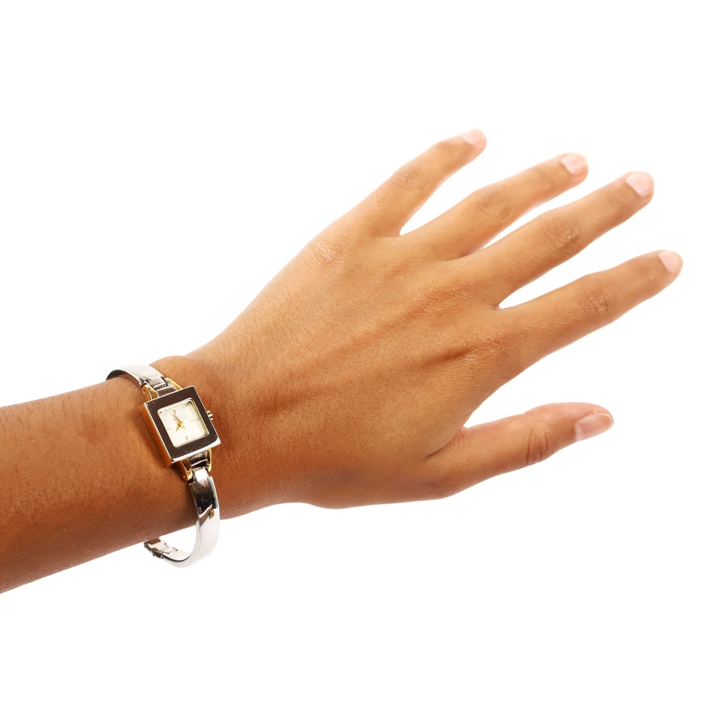 Vintage Two-Toned Watch with Metallic Square Face | ANNE KLEIN II