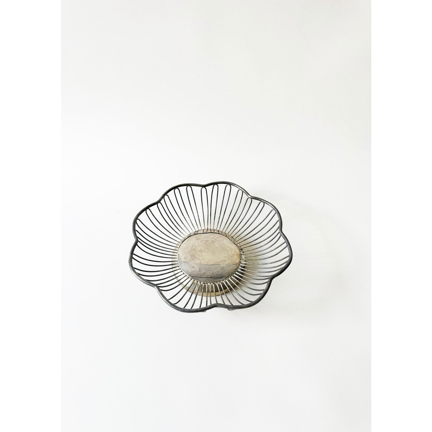 Vintage Silver Wavy Fruit Bowl