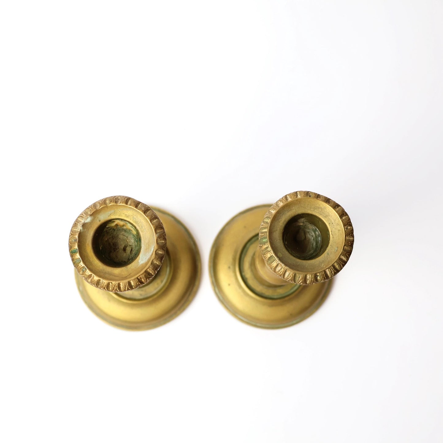 Vintage Brass Candlestick Holder Pair