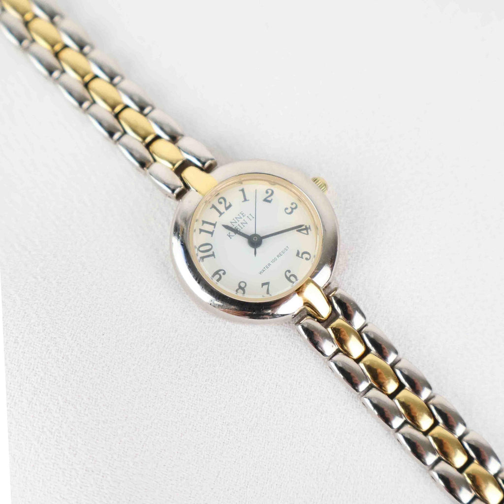 Vintage Anne Klein Circle Face Watch – Two Tone Bracelet (Working Battery)