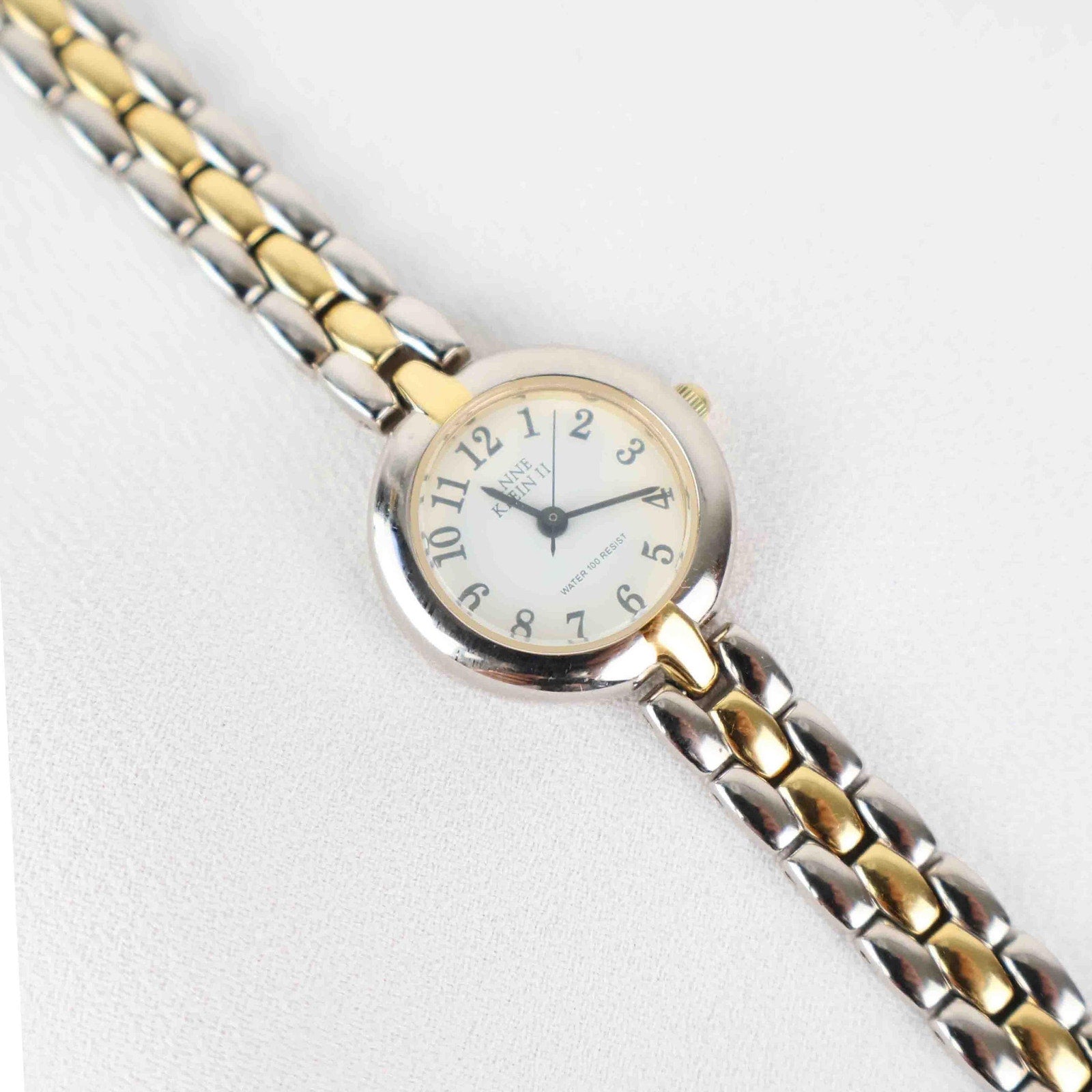 Vintage Anne Klein Circle Face Watch – Two Tone Bracelet (Working Battery)