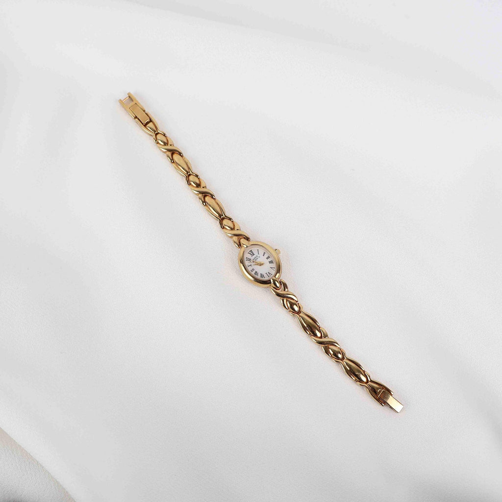Vintage Seiko Round Face Watch – Gold Tone Rope Style Bracelet (Working Battery)