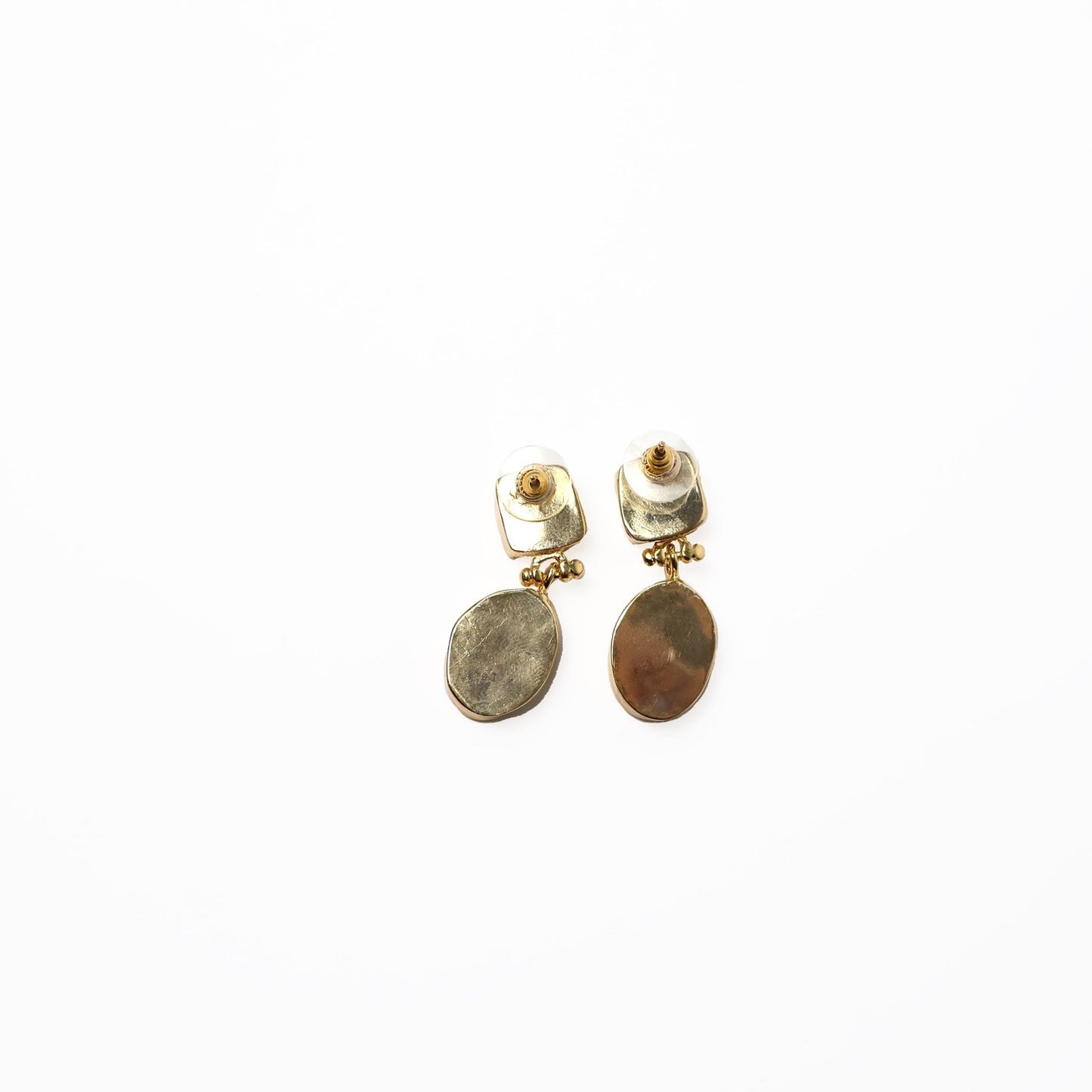 Eclectic Inventory Gold Toned Natural Stone Drop Earrings | Smokey Quartz and Lapis Style