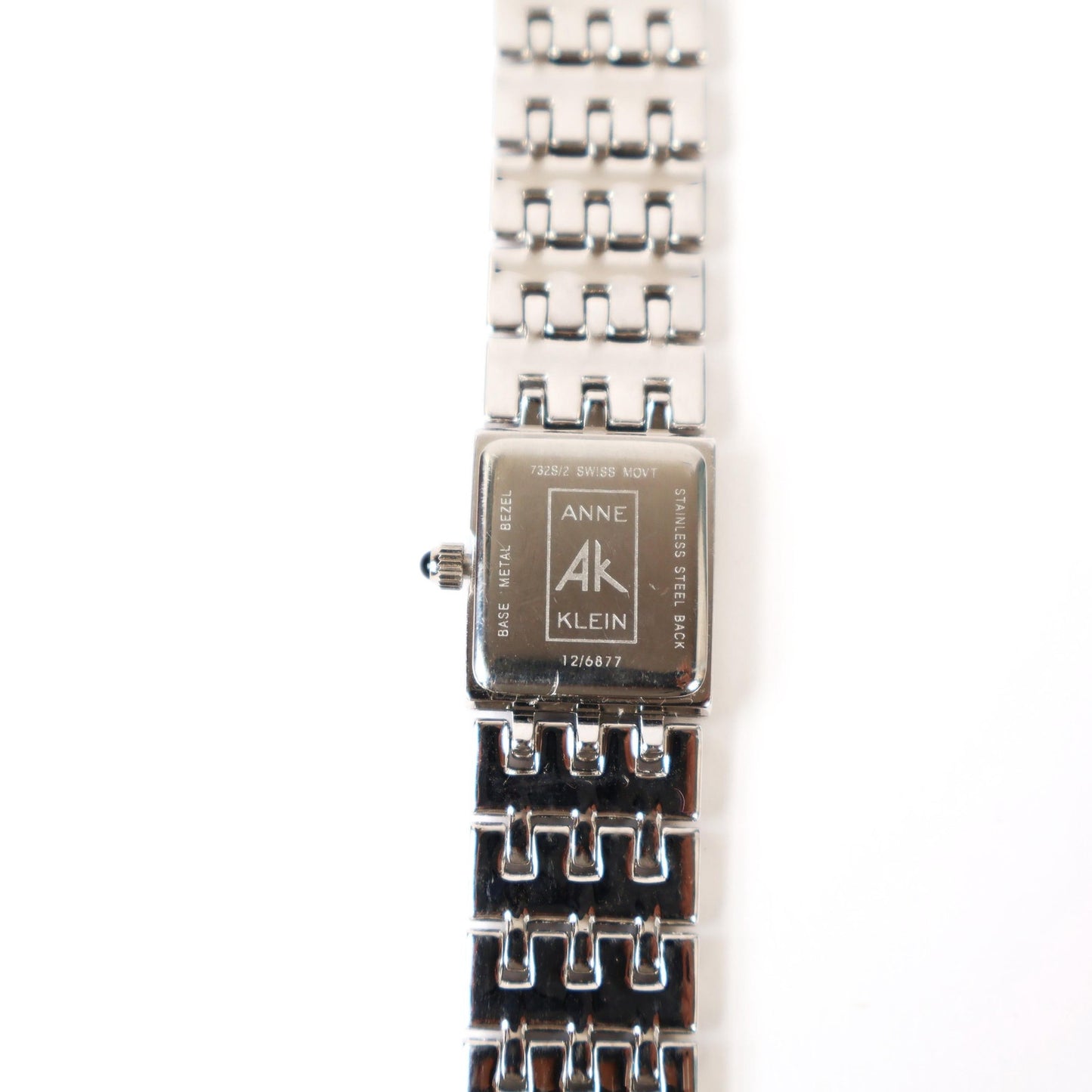 Vintage Silver Watch with Black Square Face | ANNE KLEIN