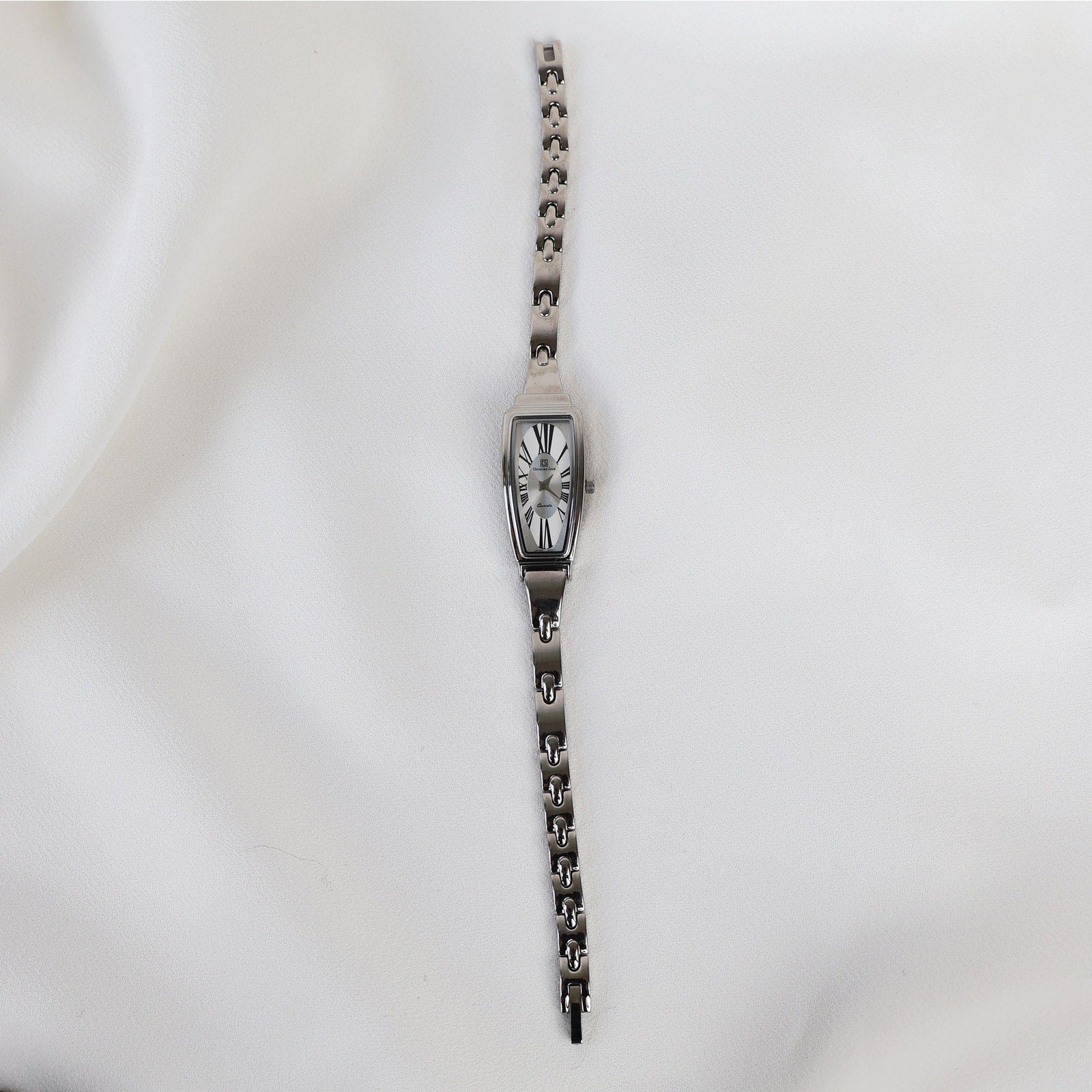 Vintage 18k White Gold Plated Christian Gold Dali Watch