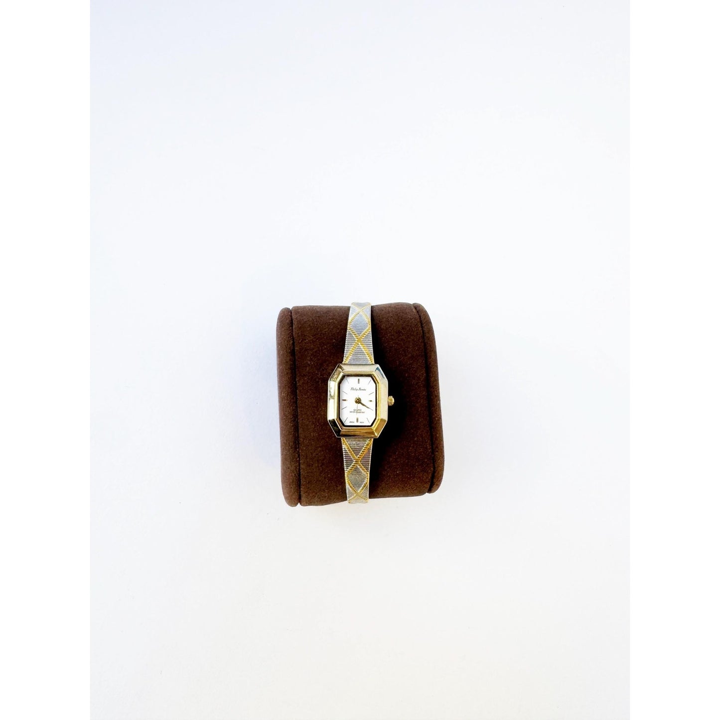 Vintage Small Two Tone Watch with Octagonal White Face | Philip Persio