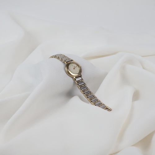 Stunning Two Tone Vintage YSL Watch with White Face