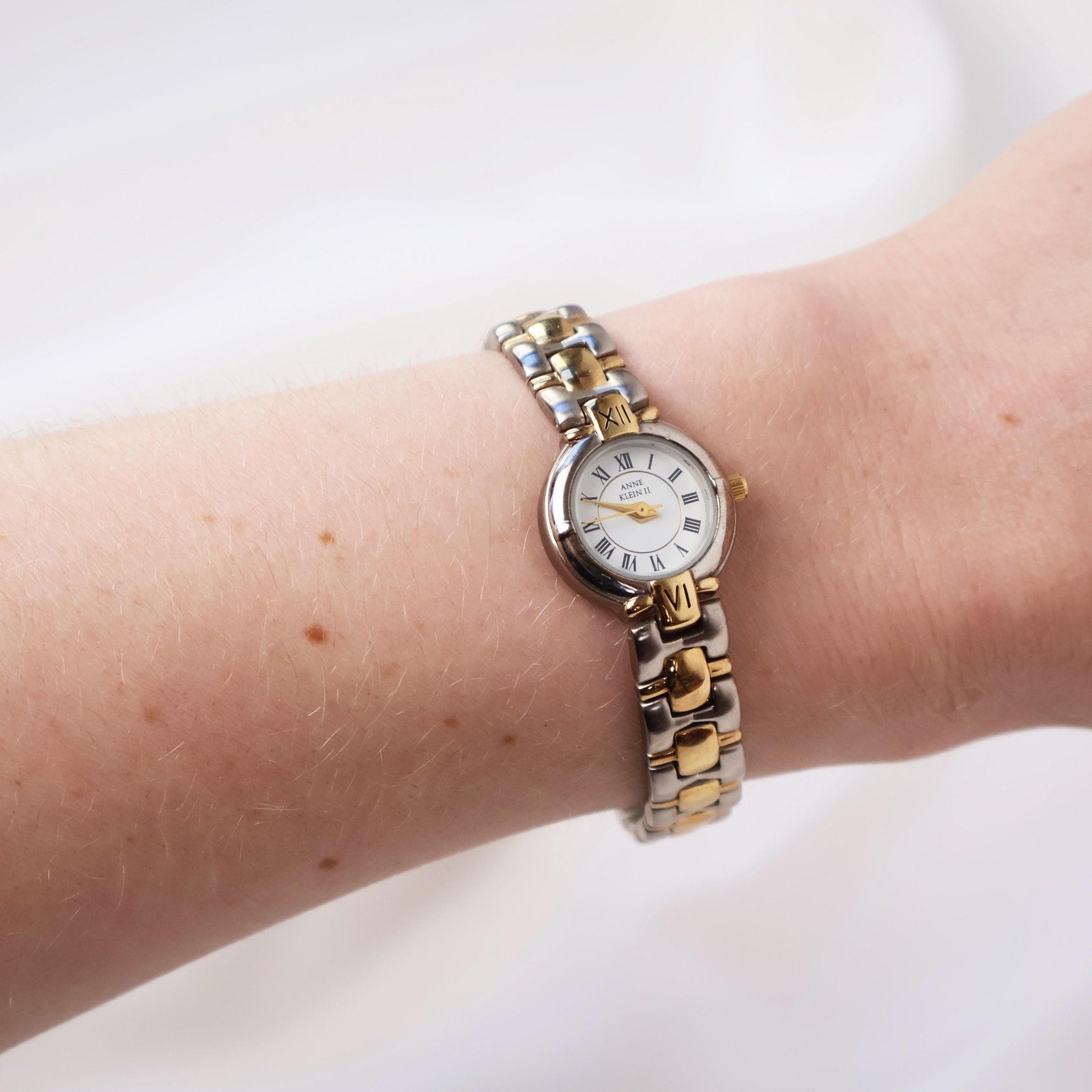 Vintage Two Tone Anne Klein II Small Cocktail Watch