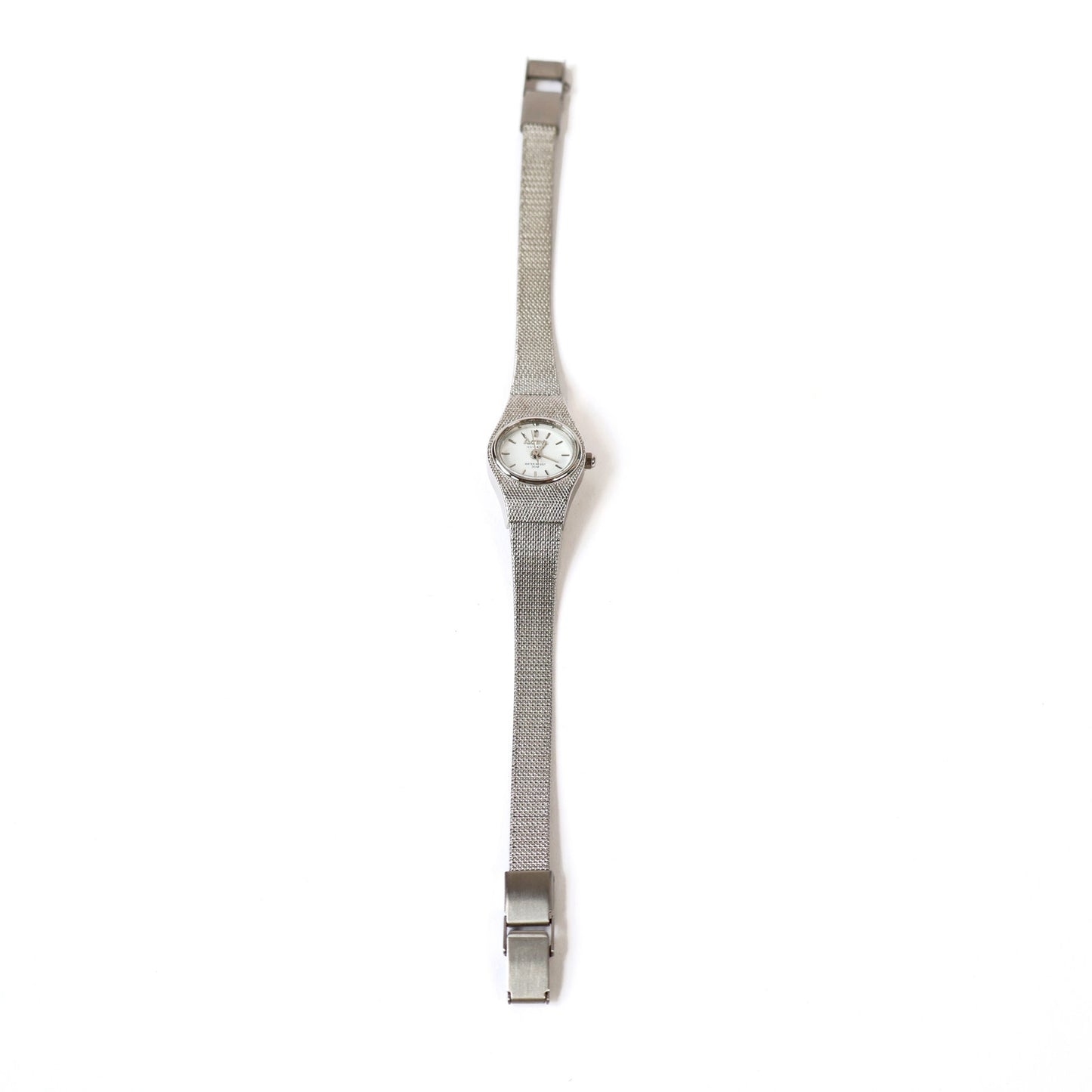 Vintage Silver Watch with White Round Face | ACTIVA