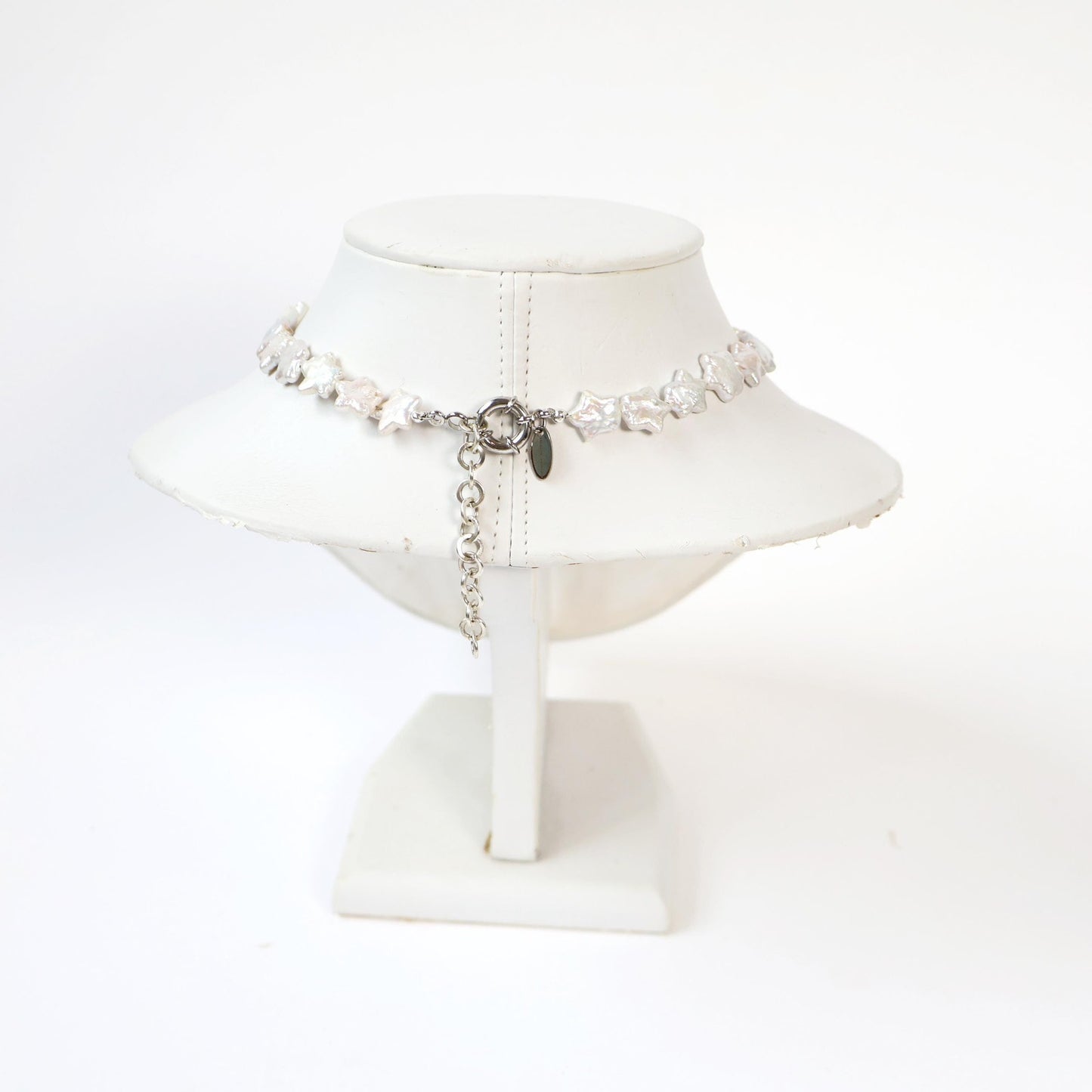 Reworked Star Pearl Choker Necklace with Vintage Watch Face (Nonworking) | BENRUS